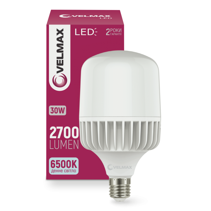 LED лампа VELMAX V-A80, 30W, Е27, 6500K, 2700Lm